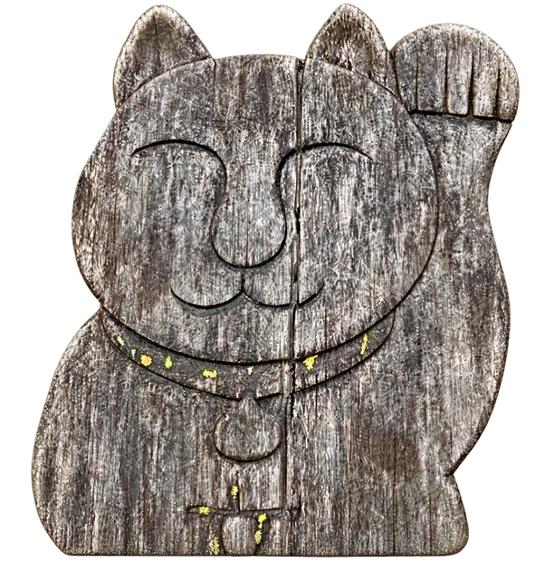 木彫りの猫の看板